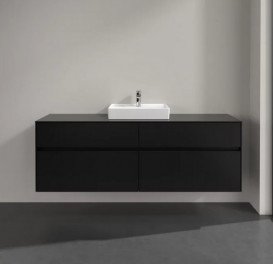 Тумба под раковину Villeroy & Boch Collaro 160х50 см МДФ черный матовый лак C07700PD