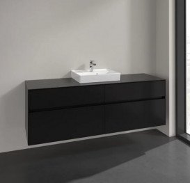 Тумба под раковину Villeroy & Boch Collaro 160х50 см МДФ черный матовый лак C07700PD