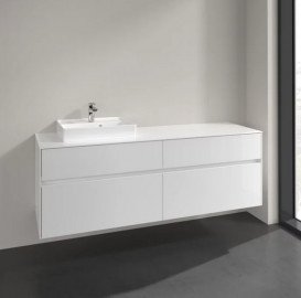 Тумба под раковину Villeroy & Boch Collaro 160х50 см МДФ глянцевый белый C07800DH