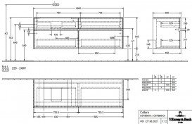 Тумба під раковину Villeroy & Boch Collaro 160х50 см ДСП кам'яний дуб C07800RK