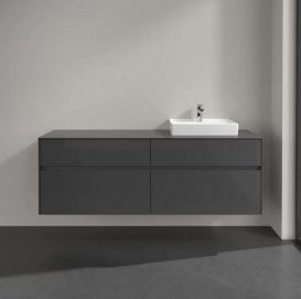 Тумба під раковину Villeroy&Boch Collaro 160х50 см МДФ глянсовий сірий C07900FP