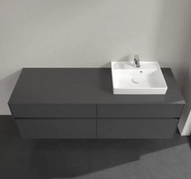 Тумба під раковину Villeroy&Boch Collaro 160х50 см МДФ глянсовий сірий C07900FP