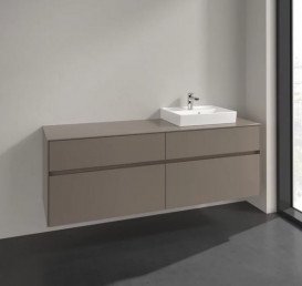 Тумба під раковину Villeroy & Boch Collaro 160х50 см ДСП сірий трюфель C07900VG