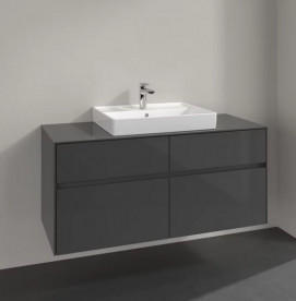 Тумба под раковину Villeroy & Boch Collaro 120х50 см МДФ глянцевый серый C08100FP