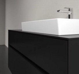 Тумба під раковину Villeroy&Boch Collaro 120х50 см МДФ чорний матовий лак C08300PD