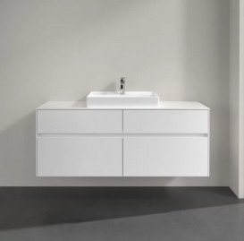 Тумба під раковину Villeroy&Boch Collaro 140х50 см МДФ глянсовий білий C08400DH