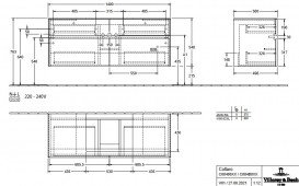 Тумба під раковину Villeroy&Boch Collaro 140х50 см МДФ глянсовий білий C08400DH
