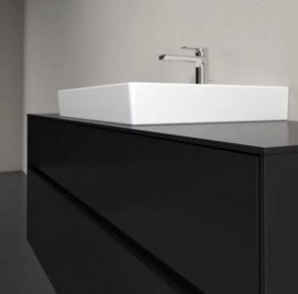 Тумба під раковину Villeroy&Boch Collaro 140х50 см МДФ чорний матовий лак C08400PD