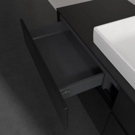 Тумба під раковину Villeroy&Boch Collaro 140х50 см МДФ чорний матовий лак C08400PD