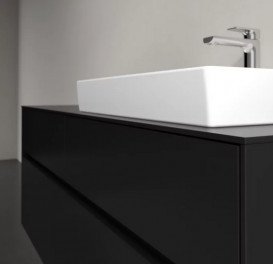 Тумба під раковину Villeroy&Boch Collaro 140х50 см МДФ чорний матовий лак C08600PD