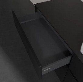 Тумба під раковину Villeroy&Boch Collaro 140х50 см МДФ чорний матовий лак C08600PD