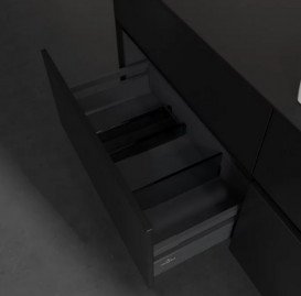 Тумба під раковину Villeroy&Boch Collaro 140х50 см МДФ чорний матовий лак C08600PD