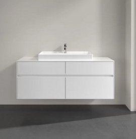 Тумба под раковину Villeroy & Boch Collaro 140х50 см МДФ глянцевый белый C08800DH