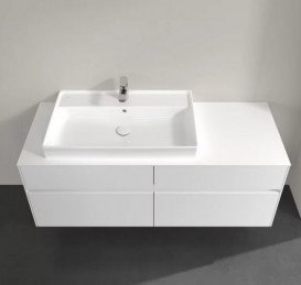 Тумба під раковину Villeroy&Boch Collaro 140х50 см ДСП білий матовий C08900MS