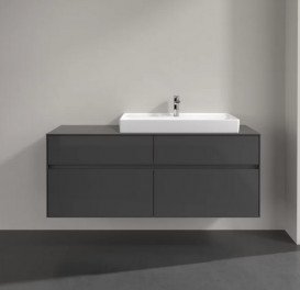 Тумба під раковину Villeroy&Boch Collaro 140х50 см МДФ глянсовий сірий C09000FP