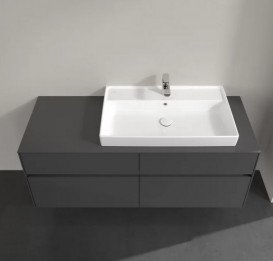 Тумба під раковину Villeroy&Boch Collaro 140х50 см МДФ глянсовий сірий C09000FP