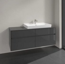 Тумба під раковину Villeroy&Boch Collaro 140х50 см МДФ глянсовий сірий C09000FP