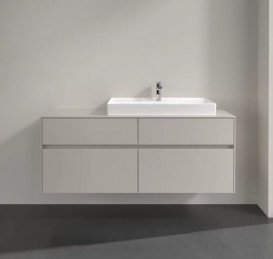 Тумба под раковину Villeroy & Boch Collaro 140х50 см ДСП мягкий серый C09000VK
