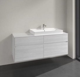 Тумба під раковину Villeroy&Boch Collaro 140х50 см ДСП біле дерево C09000E8