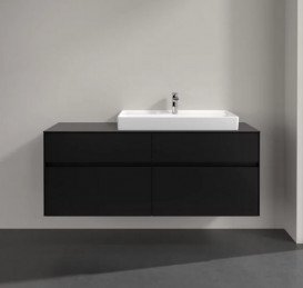 Тумба под раковину Villeroy & Boch Collaro 140х50 см МДФ черный матовый лак C09000PD