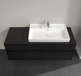 Тумба под раковину Villeroy & Boch Collaro 140х50 см МДФ черный матовый лак C09000PD