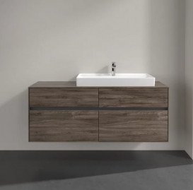 Тумба під раковину Villeroy & Boch Collaro 140х50 см ДСП кам'яний дуб C09000RK