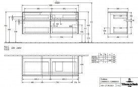 Тумба під раковину Villeroy & Boch Collaro 140х50 см ДСП кам'яний дуб C09000RK