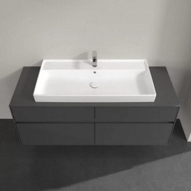 Тумба под раковину Villeroy & Boch Collaro 140х50 см МДФ глянцевый серый C09200FP