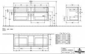 Тумба под раковину Villeroy & Boch Collaro 140х50 см МДФ глянцевый серый C09200FP