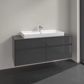 Тумба под раковину Villeroy & Boch Collaro 140х50 см МДФ глянцевый серый C09200FP