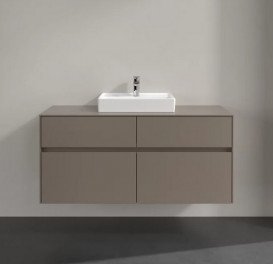 Тумба под раковину Villeroy & Boch Collaro 120х50 см с подсветкой ДСП трюфель серый C070B0VG