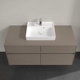 Тумба под раковину Villeroy & Boch Collaro 120х50 см с подсветкой ДСП трюфель серый C070B0VG