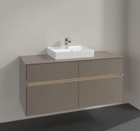 Тумба под раковину Villeroy & Boch Collaro 120х50 см с подсветкой ДСП трюфель серый C070B0VG