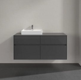 Тумба під раковину Villeroy & Boch Collaro 120х50 см із підсвічуванням МДФ глянсовий сірий C071B0FP