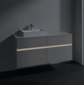 Тумба під раковину Villeroy & Boch Collaro 120х50 см із підсвічуванням ДСП м'який сірий C071B0VK