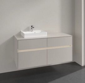 Тумба під раковину Villeroy & Boch Collaro 120х50 см із підсвічуванням ДСП м'який сірий C071B0VK
