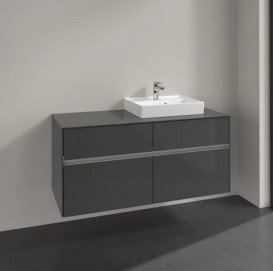 Тумба під раковину Villeroy & Boch Collaro 120х50 см із підсвічуванням МДФ глянсовий сірий C072B0FP