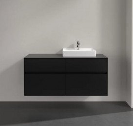 Тумба під раковину Villeroy & Boch Collaro 120х50 см із підсвічуванням МДФ чорний матовий лак C072B0PD