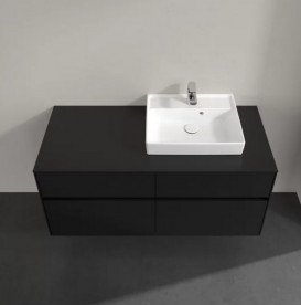 Тумба під раковину Villeroy & Boch Collaro 120х50 см із підсвічуванням МДФ чорний матовий лак C072B0PD