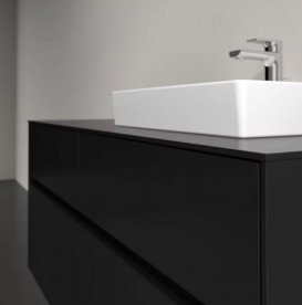 Тумба під раковину Villeroy & Boch Collaro 120х50 см із підсвічуванням МДФ чорний матовий лак C072B0PD