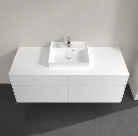 Тумба під раковину Villeroy & Boch Collaro 140х50 см із підсвічуванням МДФ глянсовий білий C073B0DH