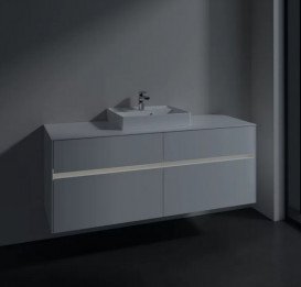 Тумба під раковину Villeroy & Boch Collaro 140х50 см із підсвічуванням МДФ глянсовий білий C073B0DH