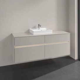 Тумба под раковину Villeroy & Boch Collaro 140х50 см с подсветкой ДСП мягкий серый C073B0VK