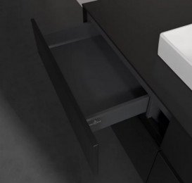 Тумба під раковину Villeroy & Boch Collaro 140х50 см із підсвічуванням МДФ чорний матовий лак C073B0PD