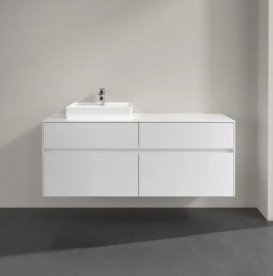 Тумба под раковину Villeroy & Boch Collaro 140х50 см с подсветкой МДФ глянцевый белый C074B0DH