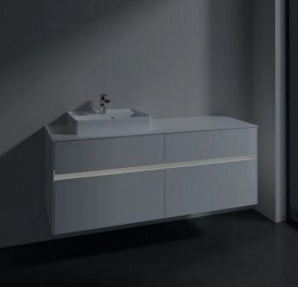 Тумба под раковину Villeroy & Boch Collaro 140х50 см с подсветкой МДФ глянцевый белый C074B0DH