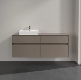 Тумба під раковину Villeroy & Boch Collaro 140х50 см із підсвічуванням ДСП трюфель сірий C074B0VG