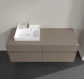 Тумба під раковину Villeroy & Boch Collaro 140х50 см із підсвічуванням ДСП трюфель сірий C074B0VG