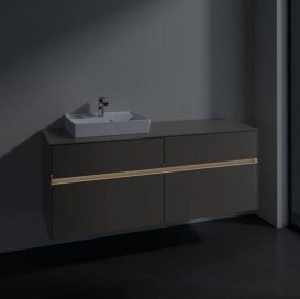 Тумба під раковину Villeroy & Boch Collaro 140х50 см із підсвічуванням ДСП трюфель сірий C074B0VG