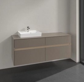 Тумба під раковину Villeroy & Boch Collaro 140х50 см із підсвічуванням ДСП трюфель сірий C074B0VG